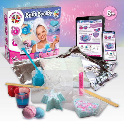 Science4you +8 6 8, Set - Bath Bomb Making Kit for Kids Years Old - Make Your Own Bath Bombs with Science Experiments