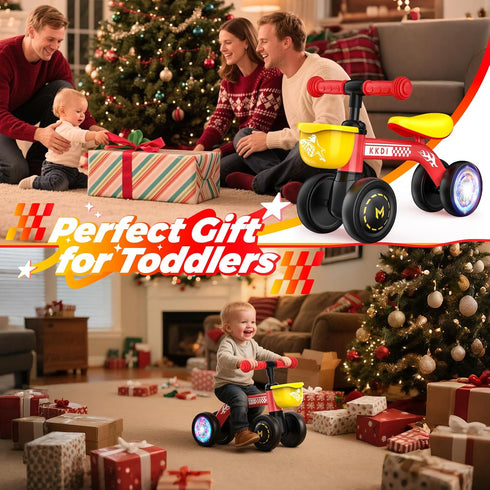 Kkdi 1 2 1 2 Baby Balance Bike Ride on Toys for Year Old, Toddler Bike, First Birthday Gifts for Year Old Boys Girls