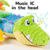 Infant Baby Musical Stuffed Animal Activity Soft Toys with Teether, Multi-Sensory Crinkle, Rattle and Textures, for Tummy Time Newborn 0-3-6-12 Months Boys, Girls, Crocodile (Alligator)