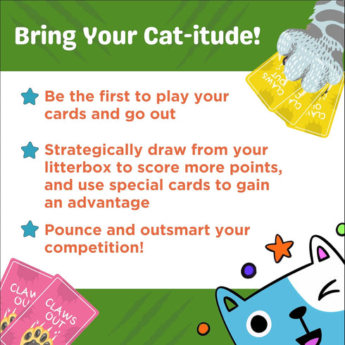 Claws Out Fun Card Game - Hilarious, Fast and Fun Card Game for Adults, Teens and Kids, Wildly Fun Cat Games for Kids
