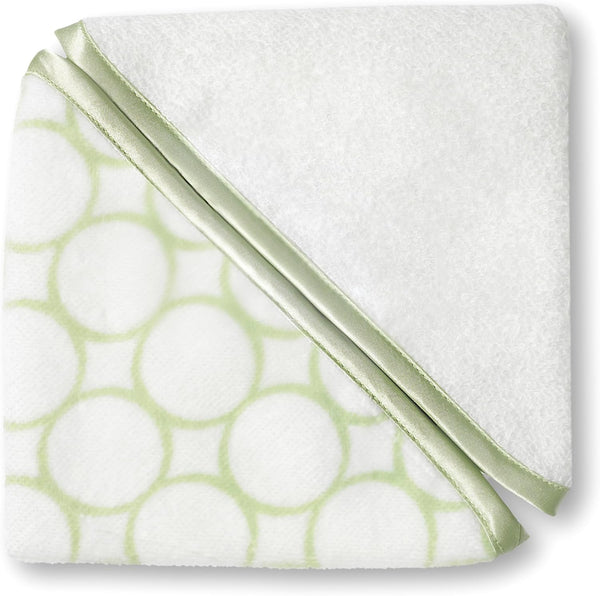 Organic Cotton Terry Velour Washcloths for Baby/Toddler by SwaddleDesigns, Set of 2, Kiwi Mod Circles