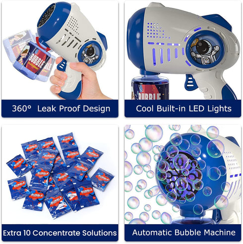 Eaglestone 2 Bubble Gun for Kids, Light Up Bubble Machine for Toddlers, Automatic Blower for Outdoor Toys Gift