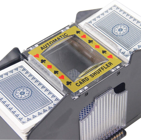 WYZworks 4 Deck Casino Automatic Card Shuffler - Battery Operated Electric Mixer for Family and Party Games