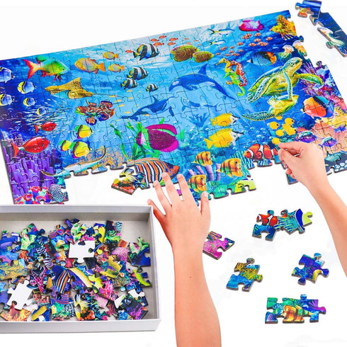 Puzzles for Kids Ages 6-8 8-10 Year Old - Ocean Underwater World, 200 Pieces Jigsaw Puzzles