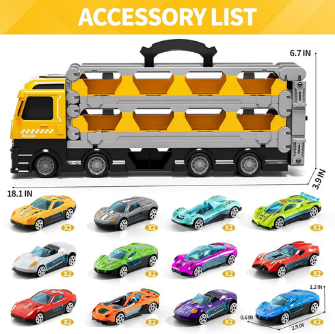 Ci Vetch 78-Inch 1-3 2-4 3-5 4-7 24 3 4 5 6 3-5 4-7 Cars Trucks Toys for Toddler Years Old Boys Kids, Transport Truck