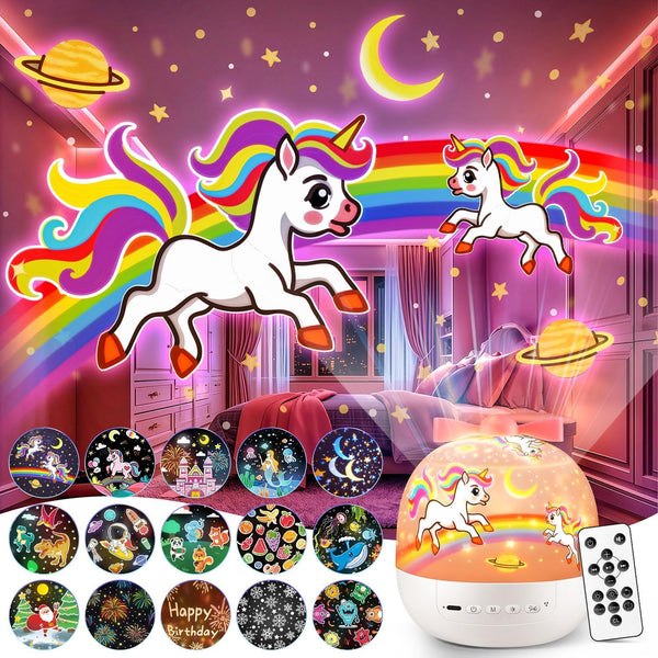 Pikoy Unicorn Toys for Girls Gifts, 15 Films+15 Lullaby Sound Machine for