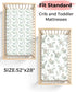 2 Pack 28" 52", Crib Sheets for Boys and Girls, Fitted Baby Sheets for Standard Toddler Mattress x Soft Breathable