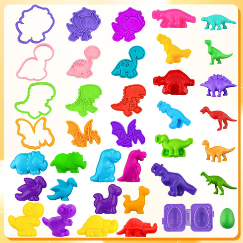 Set 27 2-8, Dinosaur Dough Tools for Kids, PCS Dinosaur Molds and Accessories for Creative Fun, Dough Starter Kit