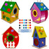 Glintoper Art Craft Wood Toys for Kids - 4 Pack DIY Bird House Kit, Build and Paint Birdhouse with Paints & Brushes