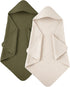 Susurration Hooded Baby Towels for Newborn 2 Pack 100% Muslin Cotton Towel