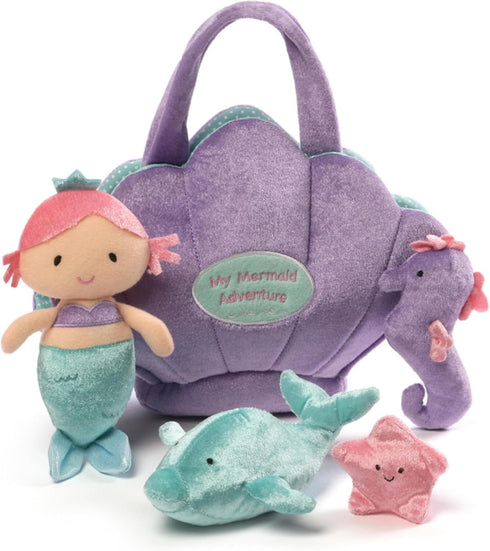 Baby GUND Play Soft Collection, Mermaid Adventure 5-Piece Plush Playset with Rattle,