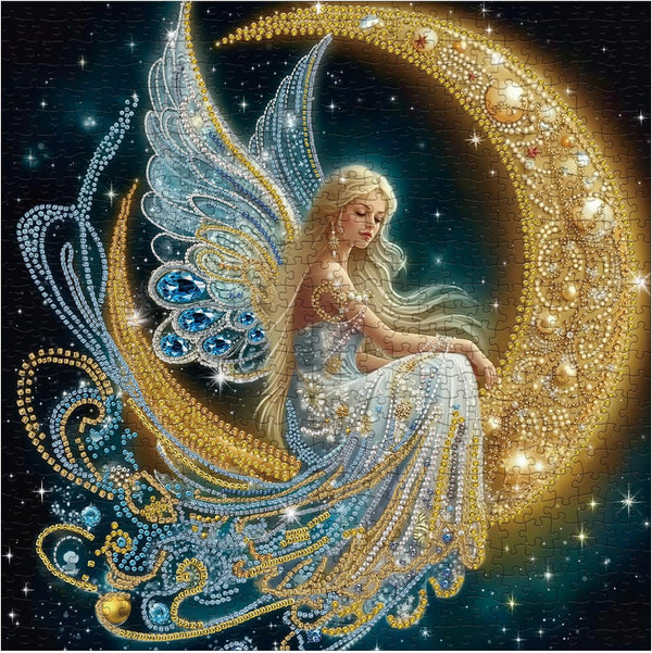 BBOLDIN Beautiful Moon Angel Puzzles for Adults 1000 Pieces, Colorful Diamond Gem Aesthetic