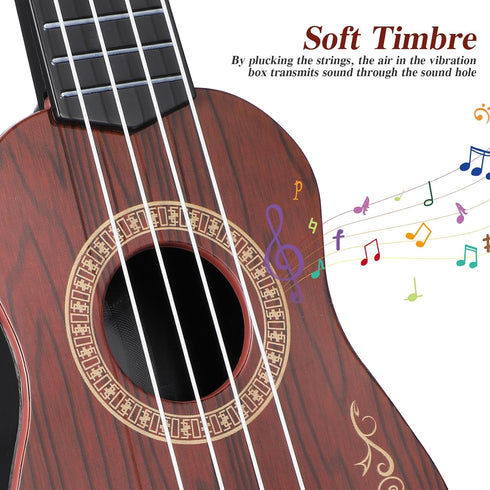 Toddmomy Kids Ukulele Toys, 4 Strings Toddler Ukulele Musical Instrument for Early Education Beginners