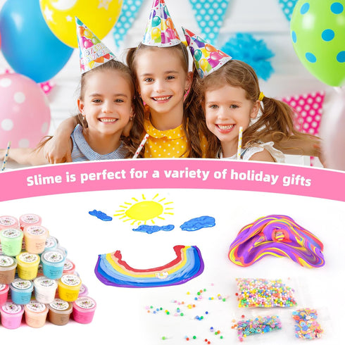 38 Pack Butter Slime Kit - Soft & Non-Sticky Sensory Fidget Toy - Educational Birthday Gift for Kids 6-12