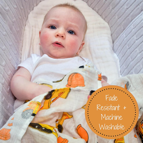 100% 47 47 Inches LollyBanks Muslin Swaddle Blanket, Muslin Cotton Baby Blankets for Boys, X Newborn Receiving Blanket