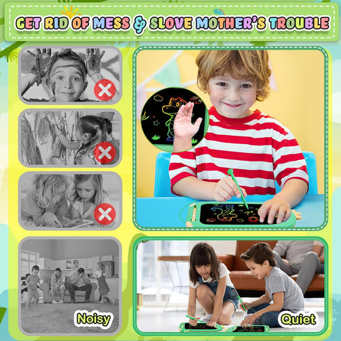 Toddler Toys Age 1-2 - 10IN Drawing Tablet Doodle Board for Kids, Learning Toys for Ages 1-8, Travel Games