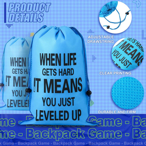 Shappy 36 Pieces Video Game Bracelets, Wristbands, Gaming Party Bags with Drawstring Game Controller Keychains