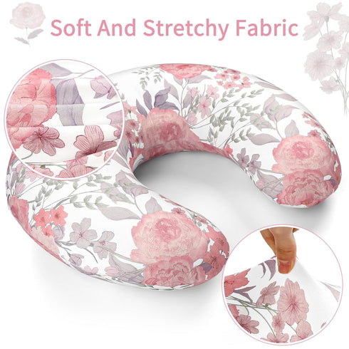 Nursing Pillow Cover, Breastfeeding Pillow Cover Stretchy Removable Feeding Pillowcase for Newborn, Ultra Soft