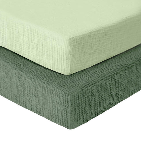 Dreamology Muslin Crib Sheets, 2 Pack, 100% Cotton Crib Sheet Fitted, for