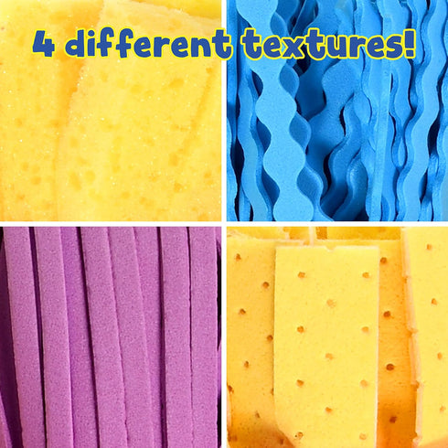 READY 2 LEARN Textured Art Tools - Set of 4 Jumbo Paint Brushes for Kids - Set 2, Multicolor