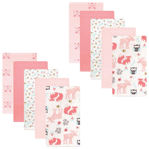 Hudson Baby Unisex Baby Quilted Burp Cloths, Girl Forest, One Size by Hudson Baby