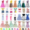 25 PCS Doll Clothes for 11.5 Inch Girl Doll, Including 3 Flower Dresses, 2 Sequin Dresses, 3 Casual Wear