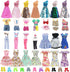25 PCS Doll Clothes for 11.5 Inch Girl Doll, Including 3 Flower Dresses, 2 Sequin Dresses, 3 Casual Wear