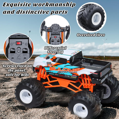 1:16 2.4 4-7 8-12, 20 Remote Control Car, Scale RC Monster Truck for Boys, GHz All Terrain RC Cars for Boys Girls Km/h