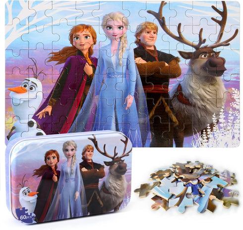 Puzzles for Kids Ages 4-8 - 60 Pieces Puzzles for Kids Ages 3-5 - Metal Box Learning Educational Toys