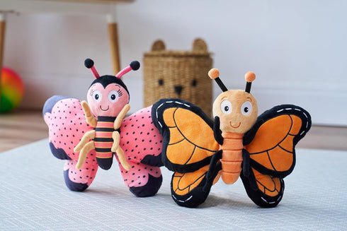 (12 inches) Ms. Butterfly Plush Stuffed Animal and Interactive Toy with Cute, Flappable Wings