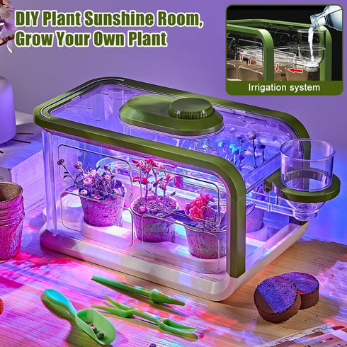 Mostop Kids Plant Growing Kit with Drip Irrigation System and LED Grow Light, Educational Science Planting Kit for