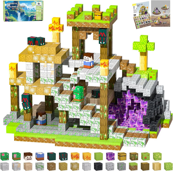 Magnetic Blocks, 100PCS Magnetic Building Blocks, Stacking Magnets for Kids, Sensory Toy