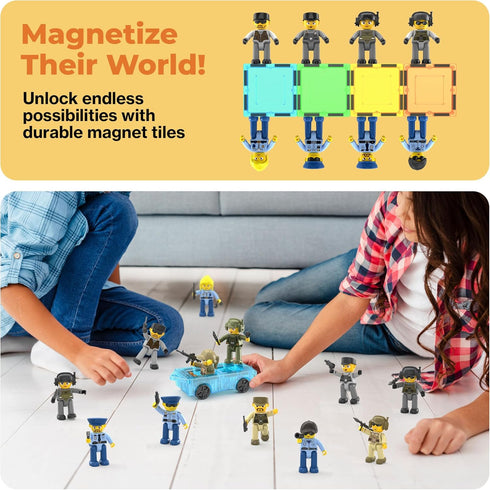 Set Pack Playset PTA12 Picasso Toys Magnetic Action Figures Character Law Enforcement for Construction Building Block