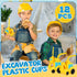 12 Set 10 oz Tanlade Excavator Truck Cups with Straws, Tractor Birthday Party Decorations Plastic Excavator Shape Cup