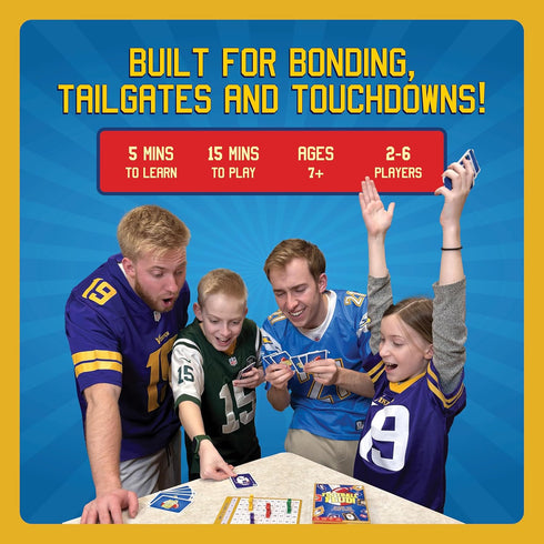 Fast, Fun Football Card Game for Families, Games Nights, Vacations & Tailgates | Enjoyed by Kids, Teens and Adults |