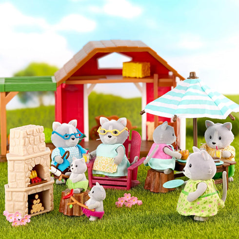 Li’l Woodzeez Outdoor Patio Set - Dollhouse Furniture & Accessories for Pretend Play, Gift for Kids 3 Years +