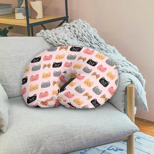 Qehuruxo Cute Cat Nursing Pillow Cover for Baby Girl Breastfeeding Pillow Slipcover with Hidden Zipper Nursing Pillow