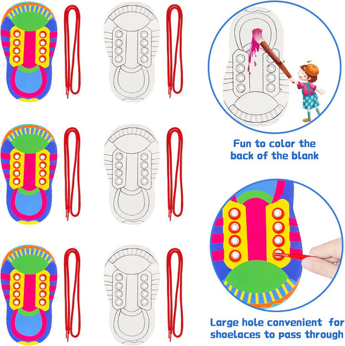 ZAKVOOR Shoelace Threading Teaching Toys, Learn to Tie Shoelaces Educational Rope for Kindergarten