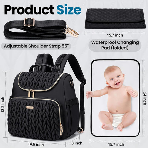 Tealari 4 1 Backpack,Waterproof Backpack,Stroller in Convertible Diaper Bag Baby Diaper Bag with Changing Pad,Converts