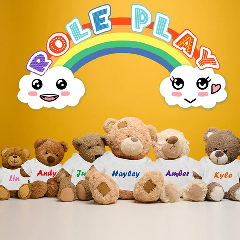 18 Pcs Stuffed Bear Clothes Sublimation Blank Bear Shirt Doll T-Shirts