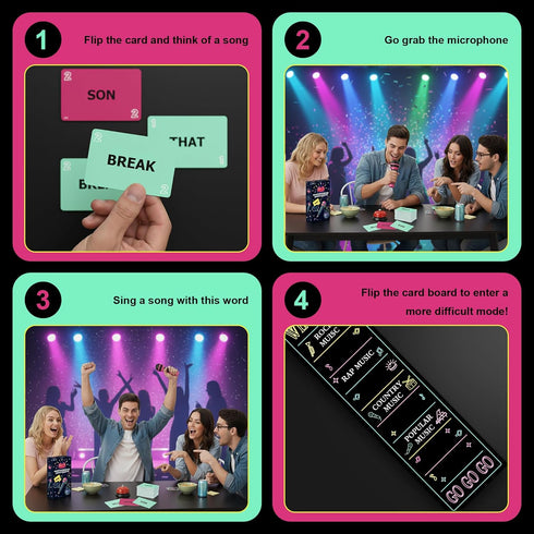 DANACNPR 2-10 Game,125 Party Game-Ultimate Music Trivia Challenge for Players,New Music Version of Family Card Lyric