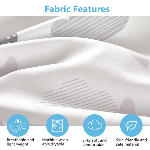 TILLYOU Baby Crib Sheets, 2 Pack Super Soft Toddler Bed Sheets for Standard Crib Mattress 28x52in, Blue Clouds and Stars