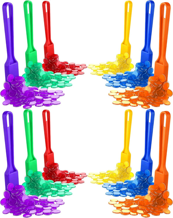 1212 Pcs Magnetic Bingo Wands with Chips - Rainbow Set for Kids Learning, Science, Counting, Sorting Activities