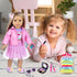 ZNTWEI 18 Inch Backpack Set American Doll Makeup Accessories and Clothes Sunglasses Phone Eye Shadow Lipstick Blusher