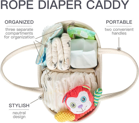 Diaper Caddy Organizer, Empty Gift Basket for Newborn Essentials, Baby Storage Basket, Stylish Gift Bag for Baby