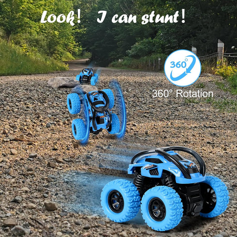 GUIGUZHJ 2 Pack 3 4 5 6 3-6, 360 Car Toys for Year Old Boy Girl, Push and Go Cars Toys for Toddler Age Monster Trucks