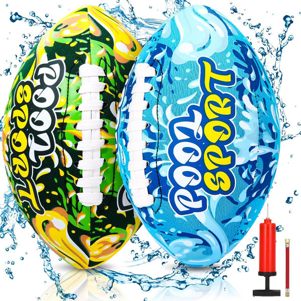 2 Pieces Water Football for Kids, 9 Inch Waterproof Beach Football for Outdoor Pool Game