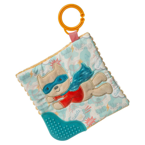 Mary Meyer Lil' Hero Crinkle Teether Toy, 6 x 6-Inches, with Baby Paper and Squeaker