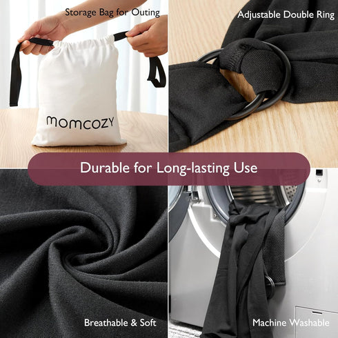 Momcozy 8-35 lbs, Baby Wrap Carrier, Easy to Wear Infant Carrier Slings, Lightweight Hands Free Baby Sling, Adjustable