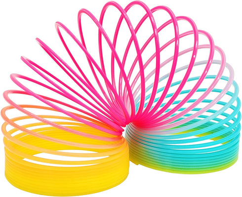The Dreidel Company Plastic Multicolor Coil Spring, Goody Bag Fillers, Party Favor for Kids, 3" Inches (2-Pack)